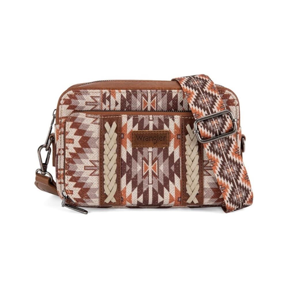 Wrangler Aztec Print Crossbody Bag with Guitar Strap Western Boho Southwest